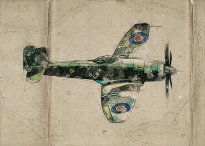 Kort med vintage-kampfly af Lembayung senja studio [Vintage Poster]