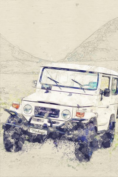 Vintage offroad-eventyr af Lembayung senja studio [Vintage Poster]