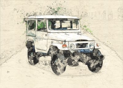 Vintage Offroad-skitse af Lembayung senja studio [Vintage Poster]