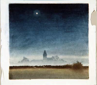 Moonlit Landscape, ca. 1920 (træblok) af Leo Frank