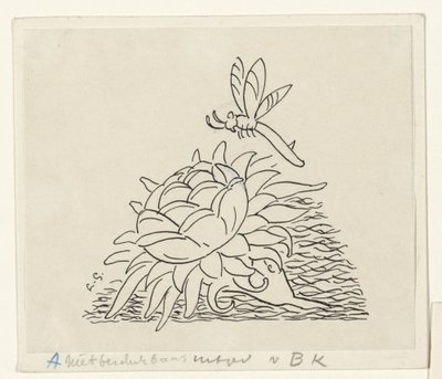 Blomst med en guldsmede af Leo Gestel (signed by artist)