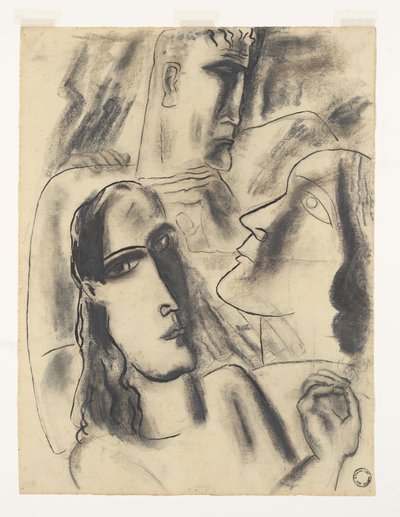 Tre hoveder (original titel) af Leo Gestel (signed by artist)