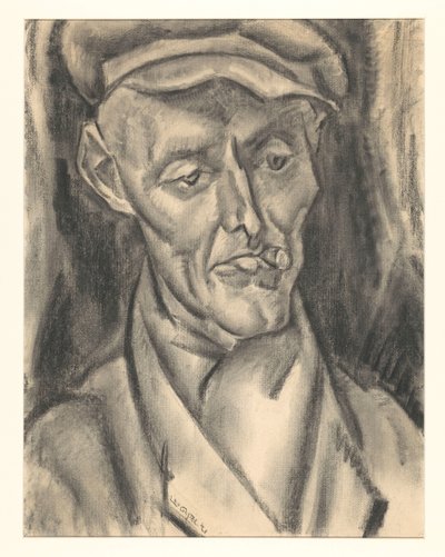Mand med kasket og cigar af Leo Gestel (signed by artist)