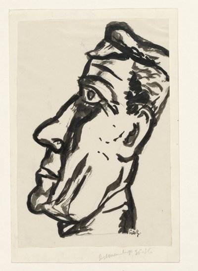Mands hoved af Leo Gestel (signed by artist)