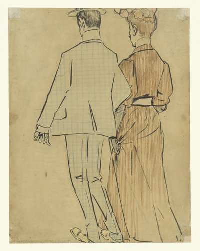 gående par af Leo Gestel (signed by artist)