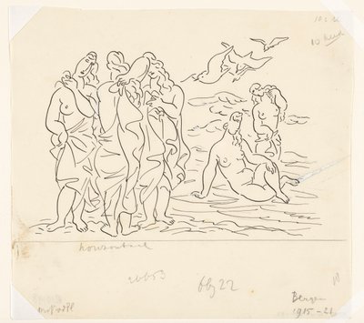 Badende (skitse) af Leo Gestel