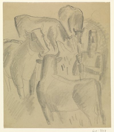 Landmand med fire køer af Leo Gestel