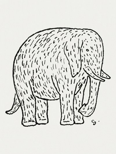 Elefant (ca. 1891–1941) – tegning i høj opløsning af Leo Gestel af Leo Gestel