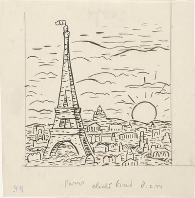 Udsigt over Eiffeltårnet i Paris af Leo Gestel