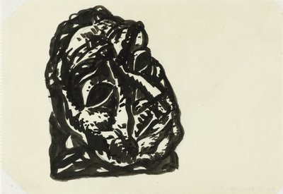Hovedet på en mand, der ser skråt til øverst til højre af Leo Gestel