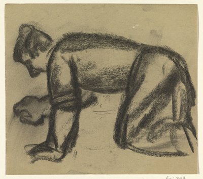 Mand på hænder og knæ af Leo Gestel