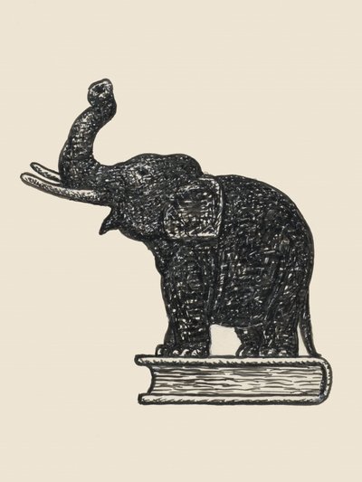 Elefant på bog, 1935 af Leo Gestel