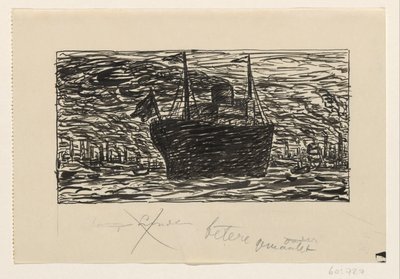 Skibet anløber Londons havn af Leo Gestel