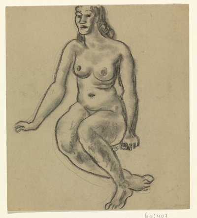 Siddende nøgen kvinde af Leo Gestel