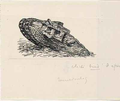 Tank kører op ad en bakke af Leo Gestel
