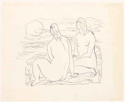 To nøgne kvinder på stranden af Leo Gestel