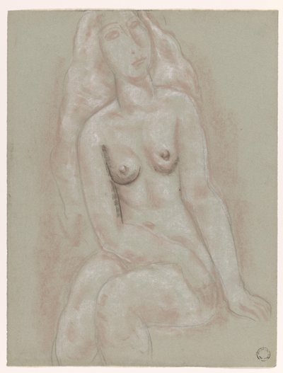 Siddende nøgen kvinde af Leo Gestel