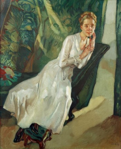 Portræt af kvindes halsrem af Leo Putz