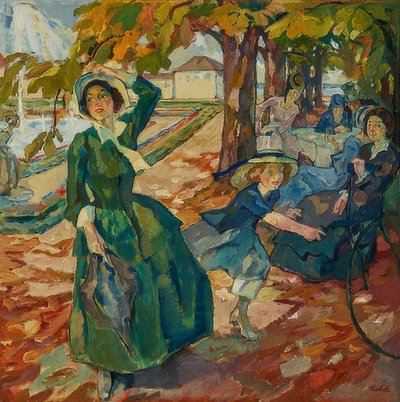 I Schleissheimer Park. Omkring 1906 af Leo Putz