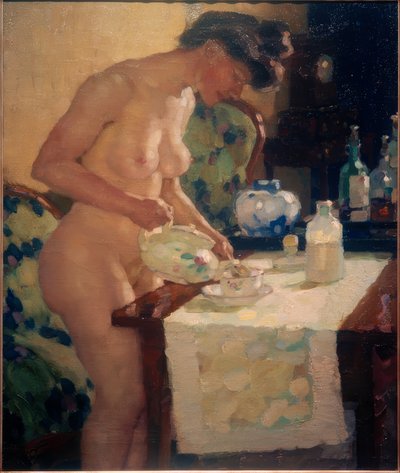 Model ved tebordet af Leo Putz