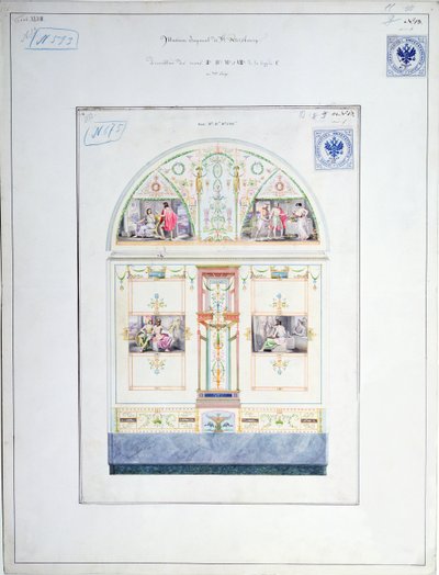 Vægmaleri til Eremitagen, St. Petersborg, ca. 1840 af Leo von Klenze