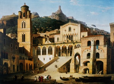 Plads foran katedralen i Amalfi af Leo von Klenze