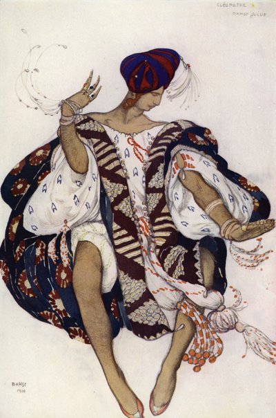 Jødisk dans, for balletten Cleopatra (farve litho) af Leon (after) Bakst