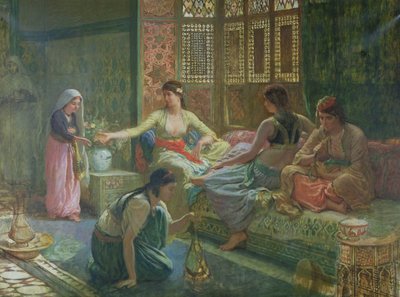 Interiør af et harem, ca. 1865 af Leon Auguste Adolphe Belly
