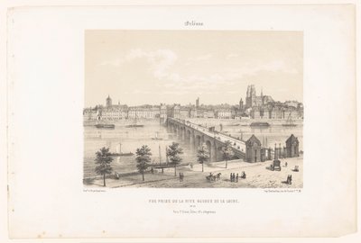 Udsigt over Orléans fra venstre bred af Loire Orleans. Vue pris de la rive gauche de la Loire (titel på objekt) Contemporary France (serietitel) La France de nos jours (serietitel på objekt) af Leon Auguste Asselineau