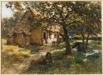 Sommerhus, Normandiet, 1900 af Leon Augustin Lhermitte