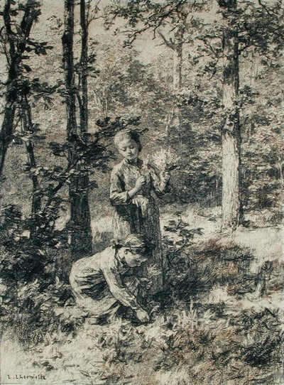 Indsamling af liljekonvaler af Leon Augustin Lhermitte