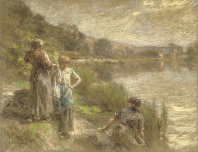 Høstmaskine, der drikker af en kolbe eller tørst af Leon Augustin Lhermitte