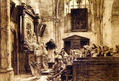 Marys måned i charter: maj af Leon Augustin Lhermitte