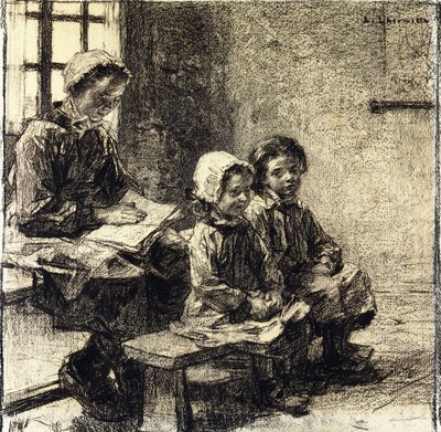 Små piger på skolen i Mont-Saint-Pere, af Leon Augustin Lhermitte