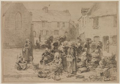 Æblemarkedet i Landerneau, 1878. af Leon Augustin Lhermitte