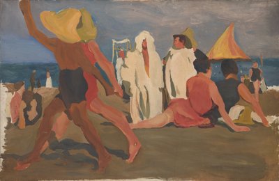 Badende på Lido, Venedig Serge Diaghilev og Vaslav Nijinsky på stranden af Leon Bakst