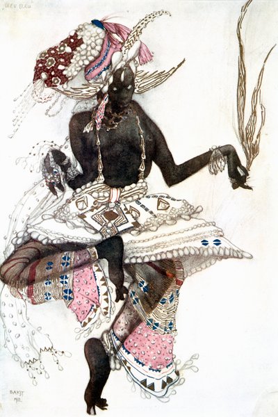 Bayadere kostumedesign til Le Dieu Bleu The Blue God, 1911 af Leon Bakst