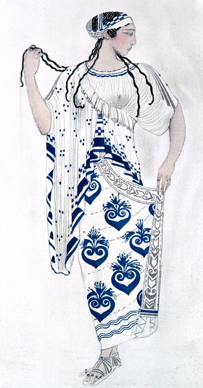 Kostumedesign til Ida Rubinstein som Helen i balletten Helen of Sparta, 1912 af Leon Bakst