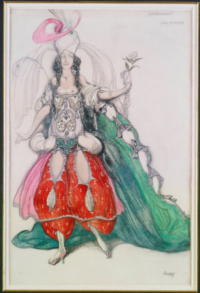 Costume design for Jane Marnac as Zobeide from "Scheherazade" dani af Leon Bakst