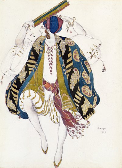 Kostumedesign til jødisk danser, fra Cleopatra af Leon Bakst