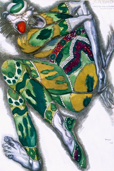 Kostumedesign til Seefenfel, fra Sadko af Leon Bakst