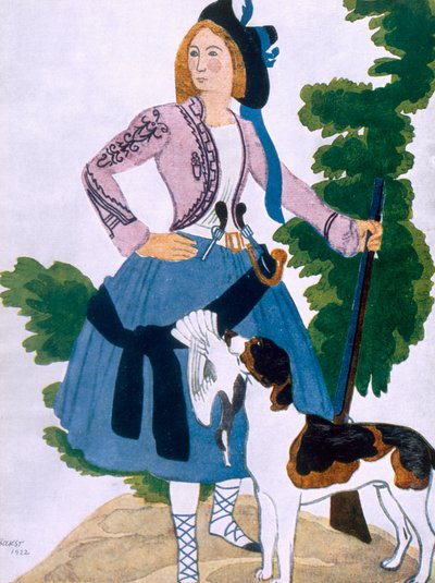 Kostumedesign til The Huntress, 1922 af Leon Bakst