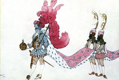 Kostume til kongen og hans sider, fra Tornerose af Leon Bakst