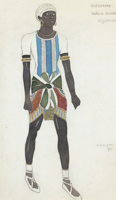 Kostumedesign til Vaslav Nijinsky i balletten Cleopatra af A. Arensky, 1910 af Leon Bakst