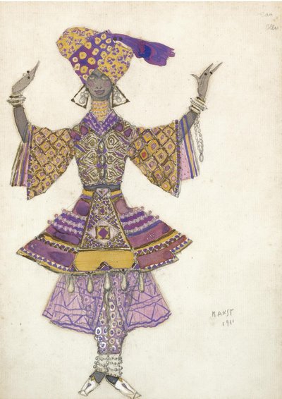 Kostumedesign til Ballet Blue God af R. Hahn, 1911 af Leon Bakst
