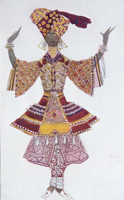 Kostumedesign til Ballet Blue God af R. Hahn, 1912 af Leon Bakst