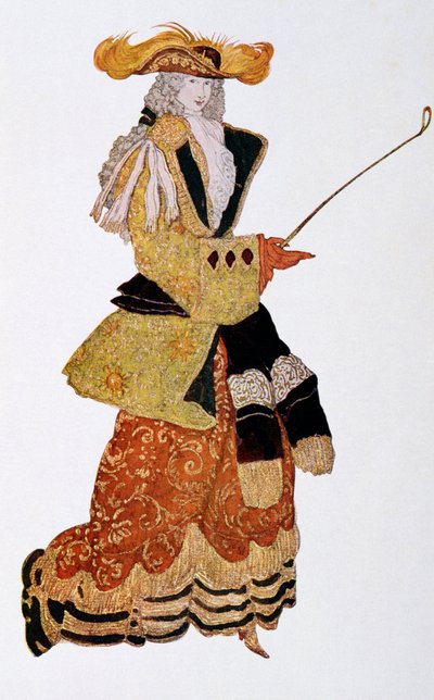 Kostume til marskineserinden Hunting fra Tornerose, 1921 af Leon Bakst