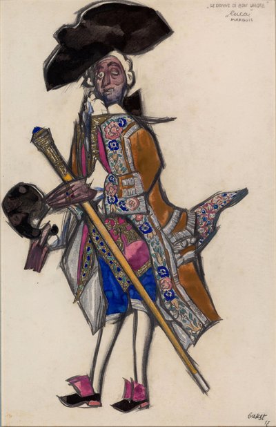 Kostumedesign til balletten Les femmes de bonne humor (The Good Humored Ladies) af Leon Bakst