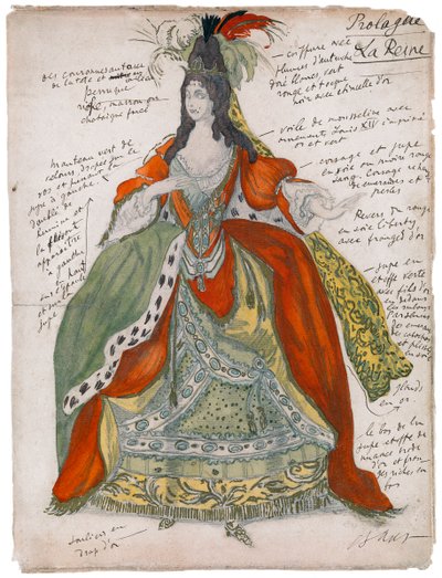 Kostumedesign til balletten Sleeping Beauty af P. Tchaikovsky, 1921 af Leon Bakst