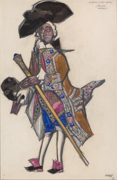 Kostumedesign til balletten The Good-humoured Ladies af Scarlatti af Leon Bakst